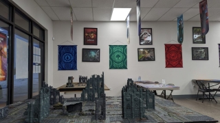 Warhammer terrain and Magic the Gathering wall hangings