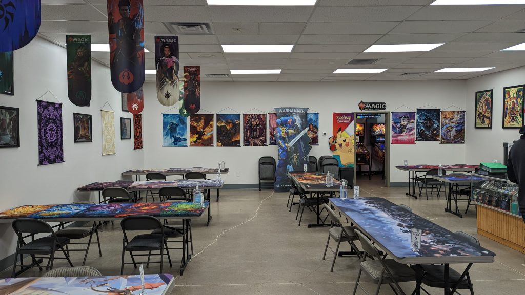 Overview of the game center at Muse Comics